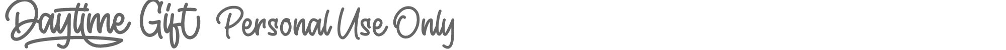 Sample characters Daytime Gift Font